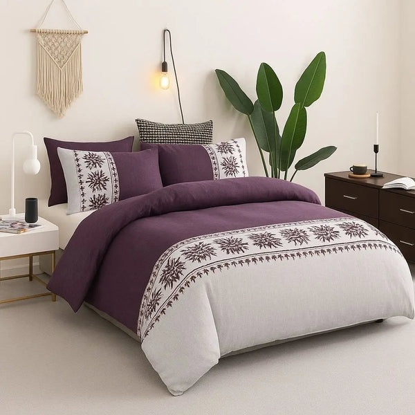 Harper Floral Border Duvet Cover Set
