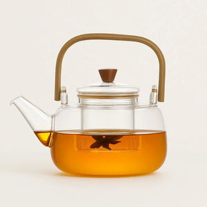 Elaris Borosilicate Glass Teapot with Bamboo Handle