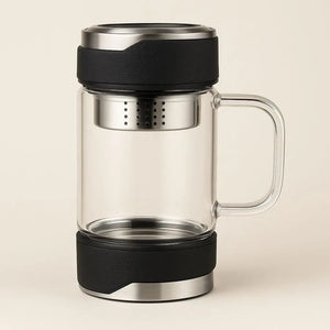Dylan Glass Tea Mug – Insulated Cup with Handle & Infuser
