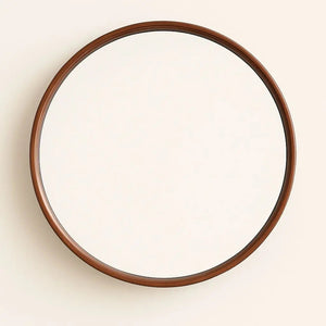 Ethan Round Wall Mirror – Solid Walnut Wood Frame