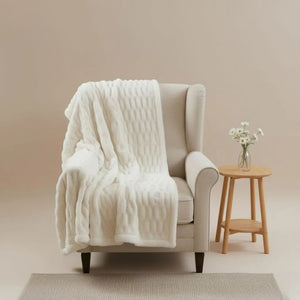 Lena Bubble Faux Fur Fleece Blanket – Soft Skin-Friendly Throw for Sofa & Bed