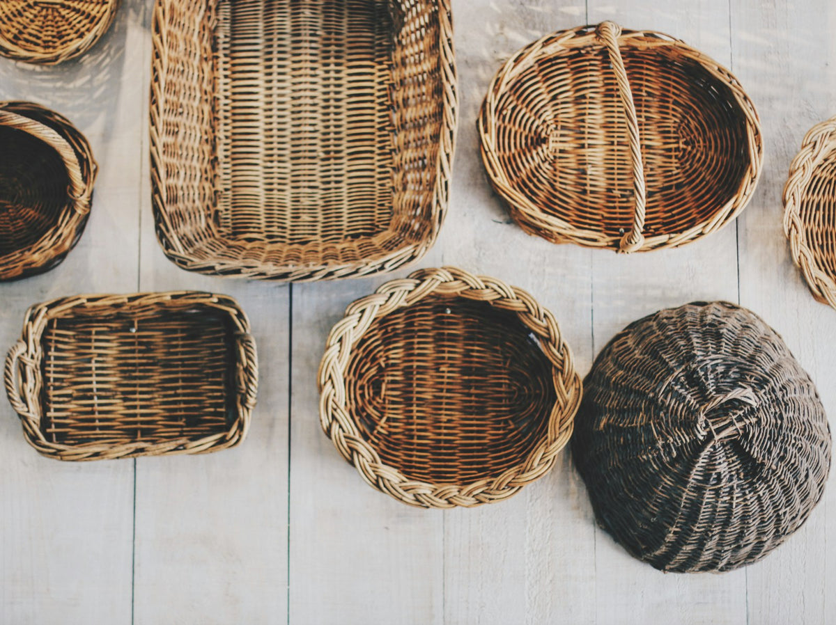 Woven storage baskets