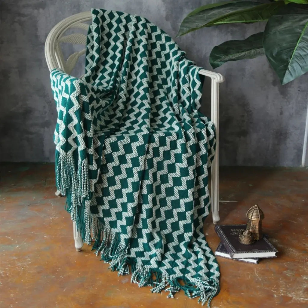 Clara Geometric Chenille Knit Blanket