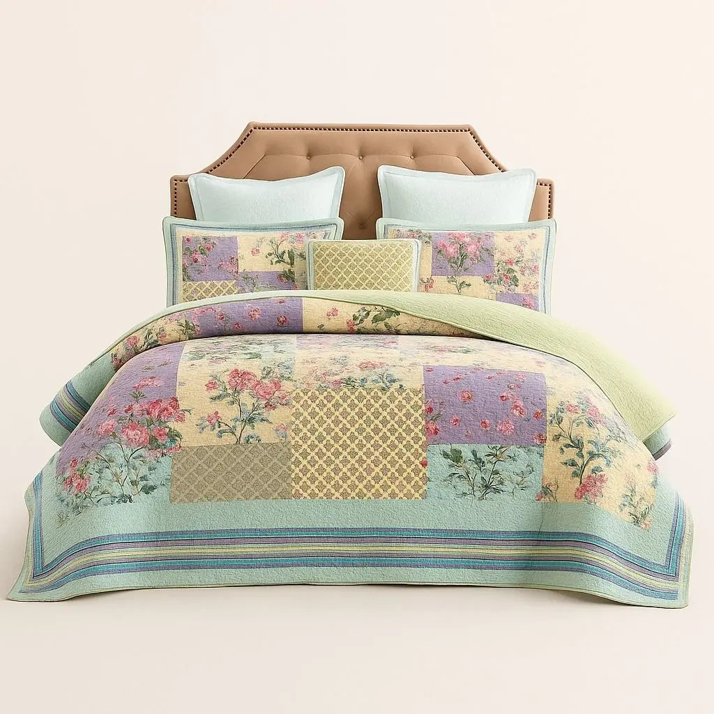 Elara Cotton Quilt 3-Piece Bedding Set