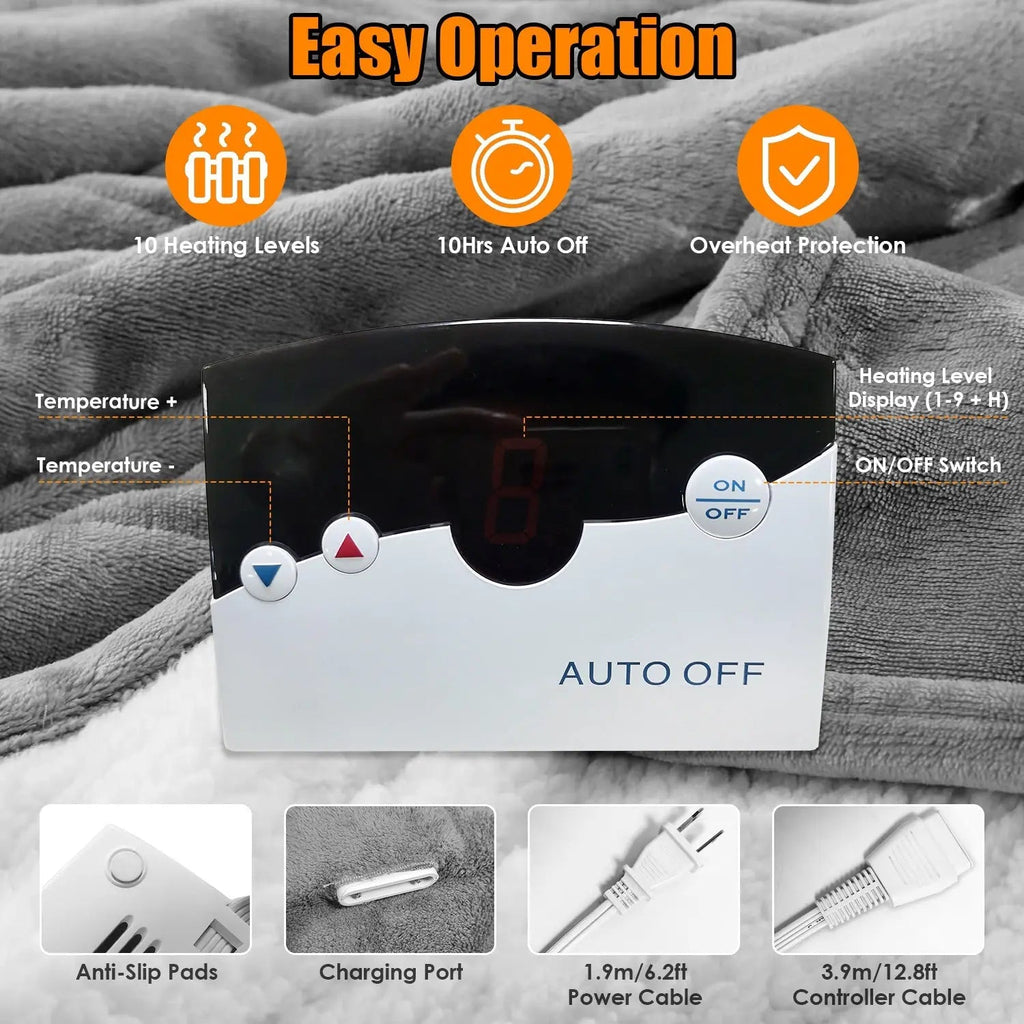 Maduro Electric Heated Fleece Blanket