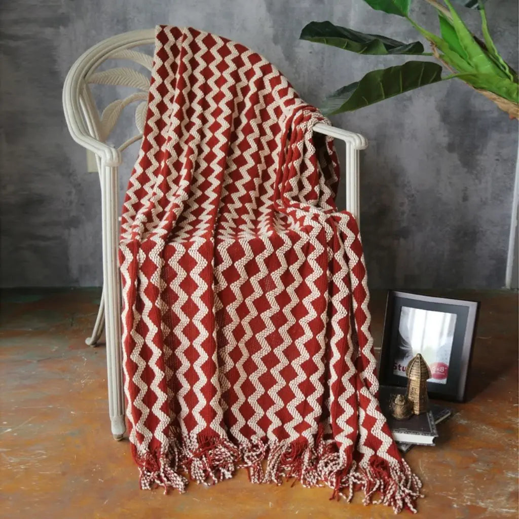 Clara Geometric Chenille Knit Blanket
