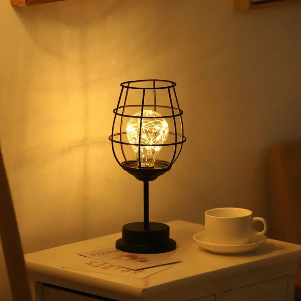 Metal Cage LED Table Lamp