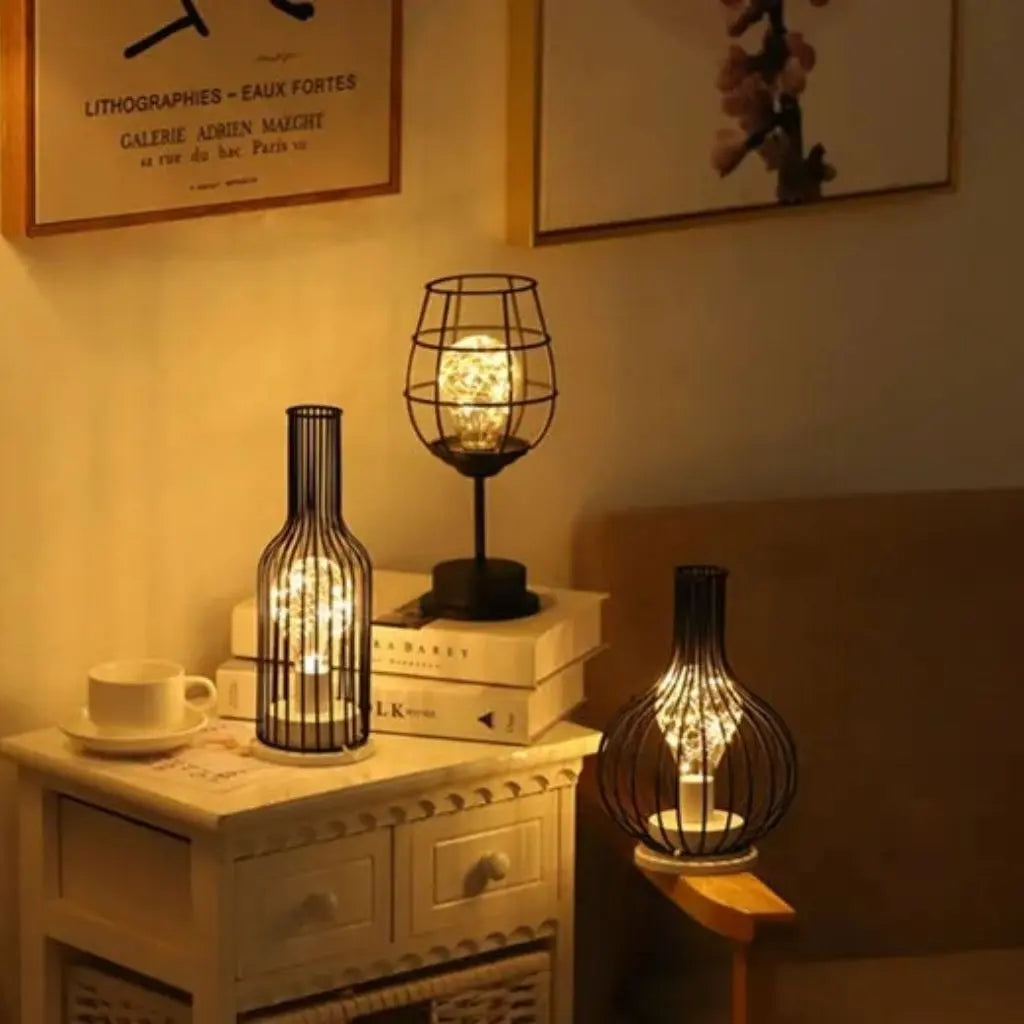 Metal Cage LED Table Lamp