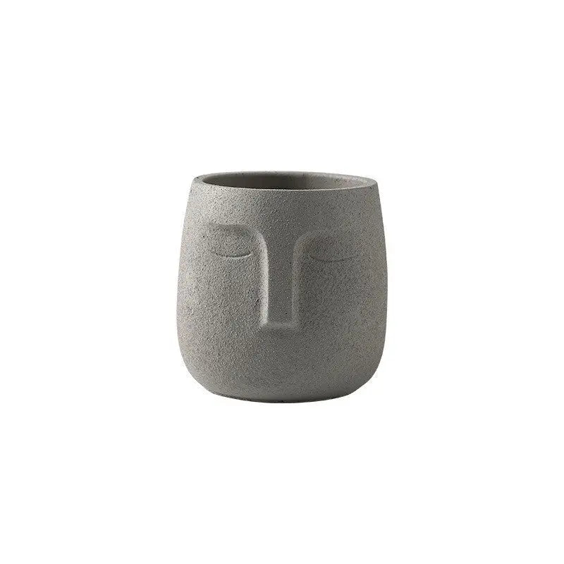 Amra Sculpted Face Plant Pot