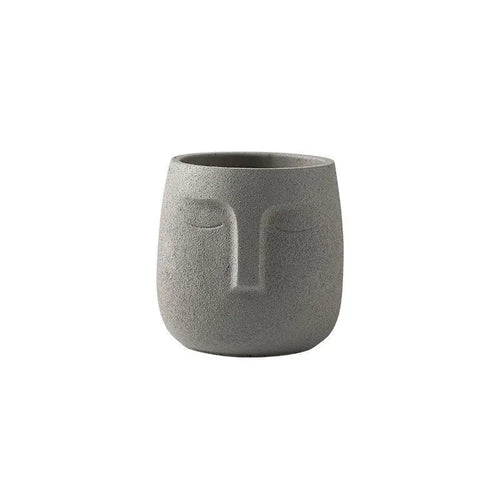 Amra Sculpted Face Plant Pot