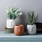 Amra Sculpted Face Plant Pot
