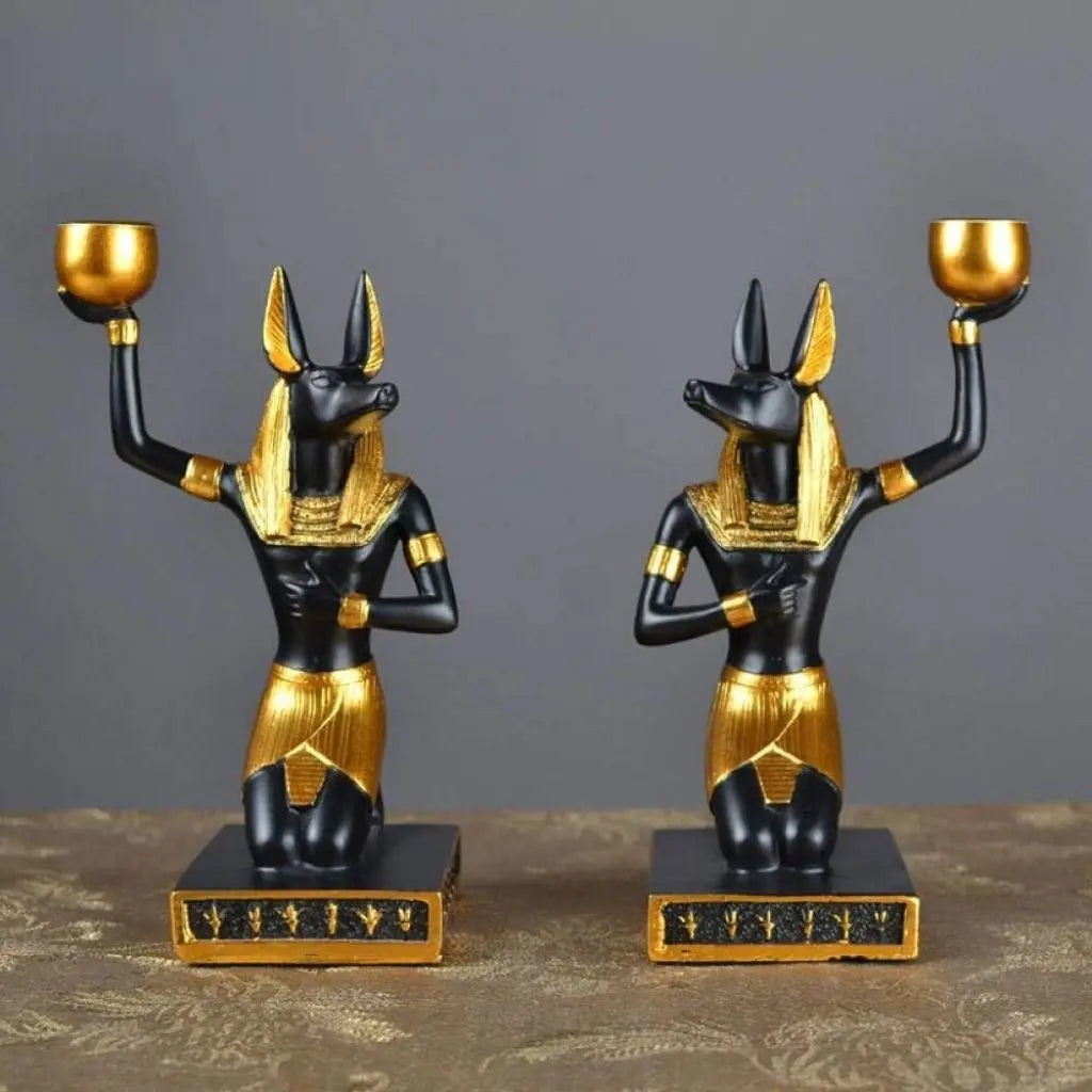 Anubis Candle Holder Set