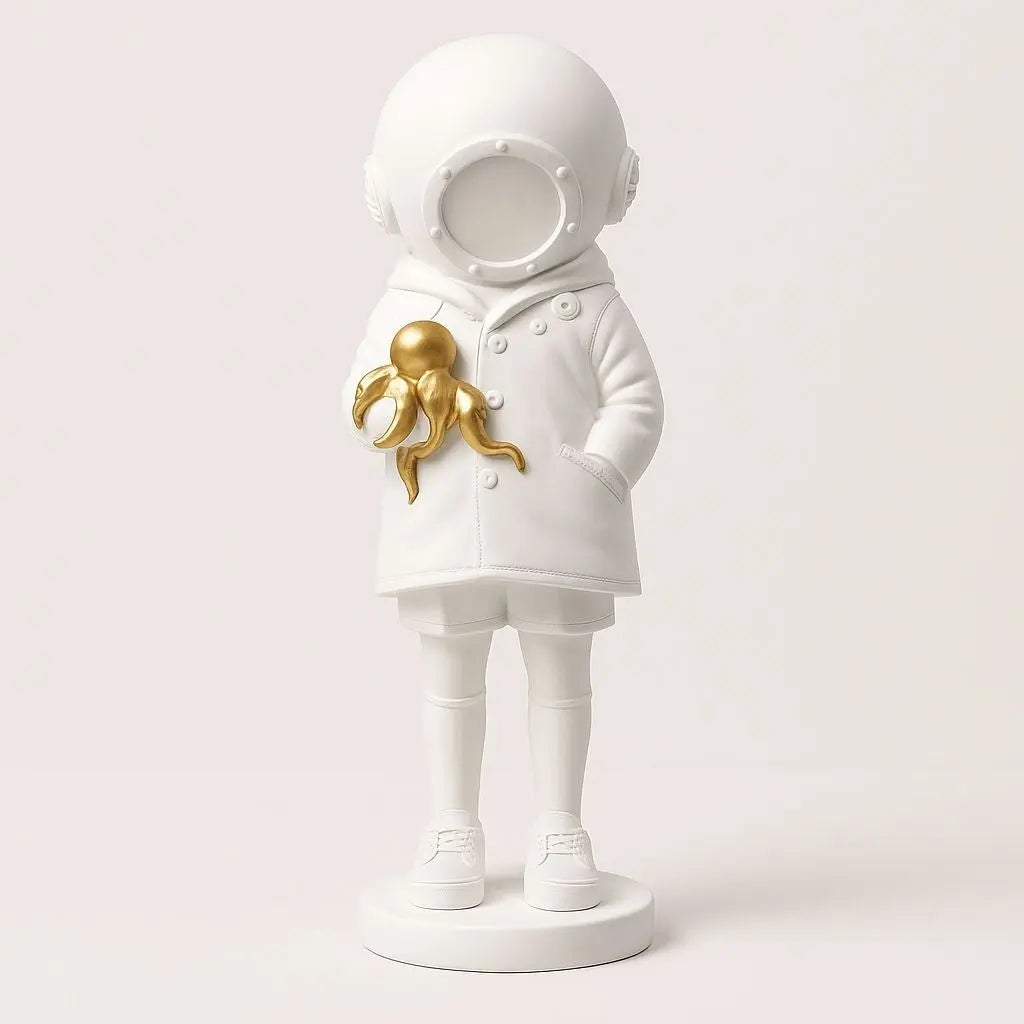 Astronaut Diver Statue With Octopus