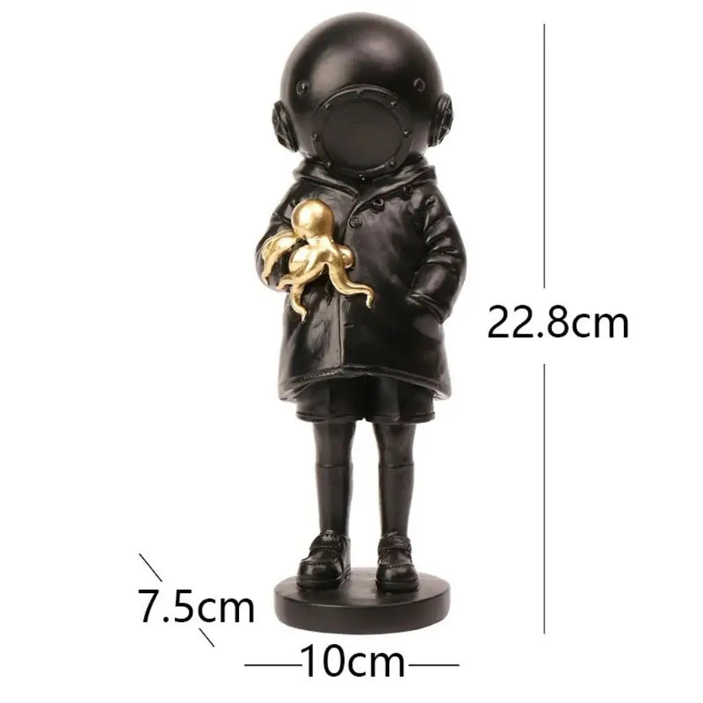 Astronaut Diver Statue With Octopus