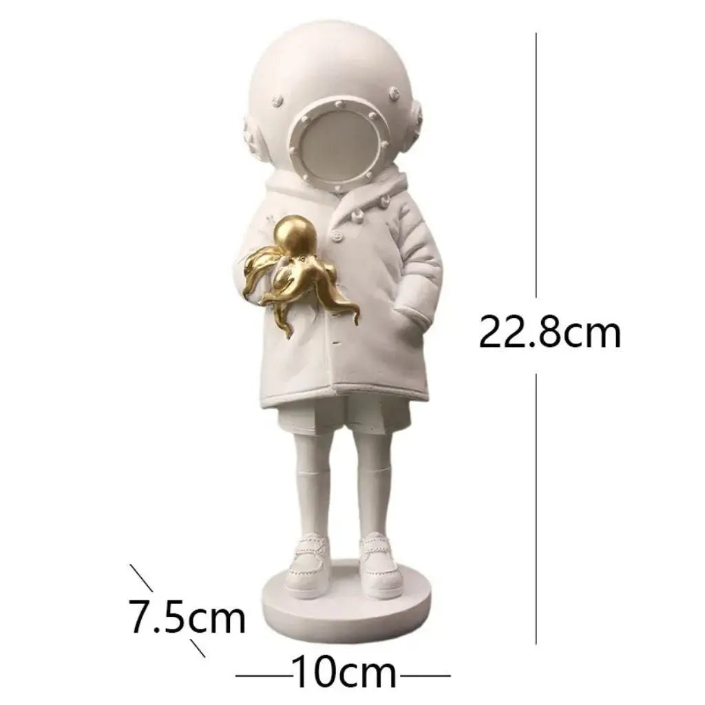 Astronaut Diver Statue With Octopus