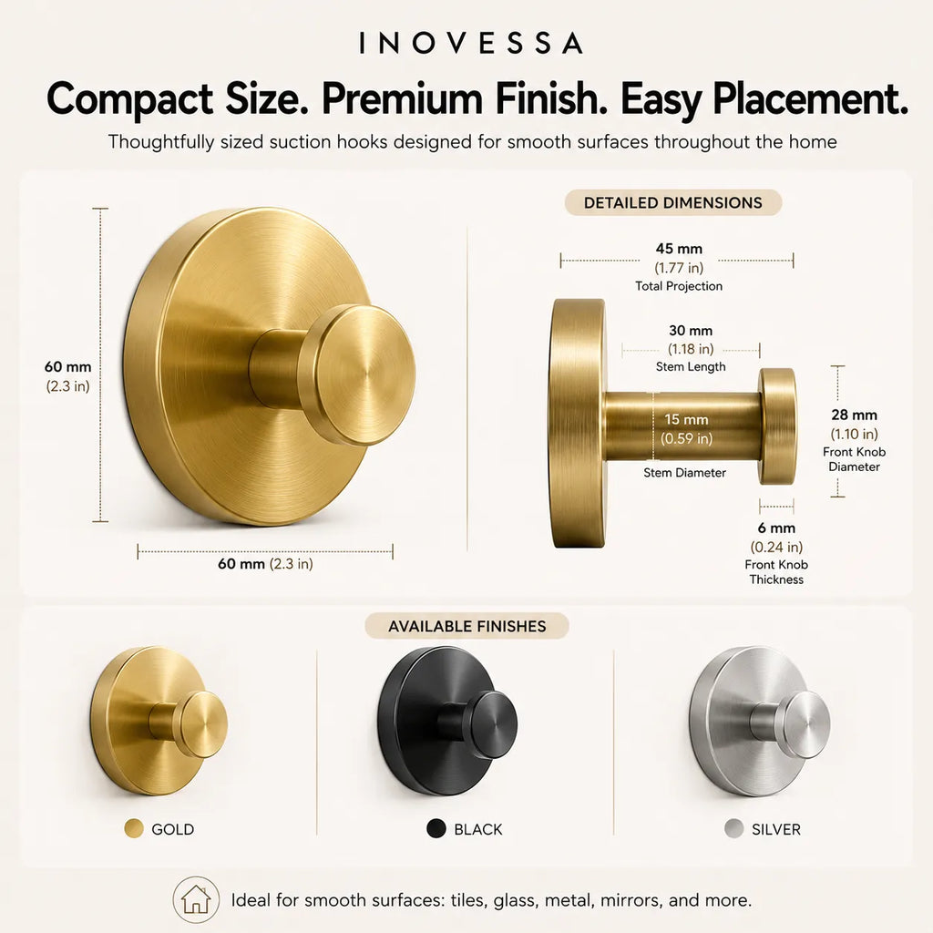 Aura Stainless Steel Suction Hooks