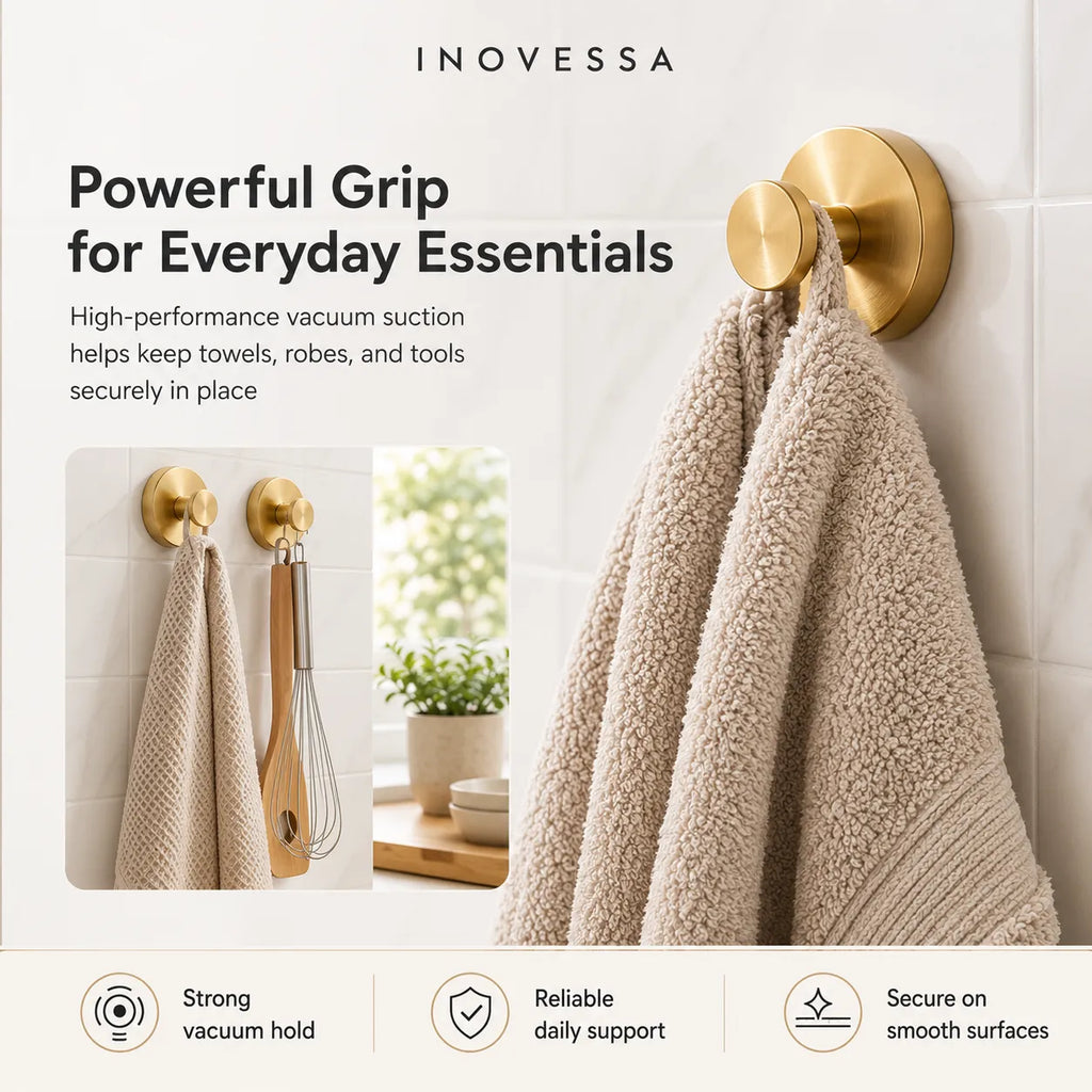 Aura Stainless Steel Suction Hooks