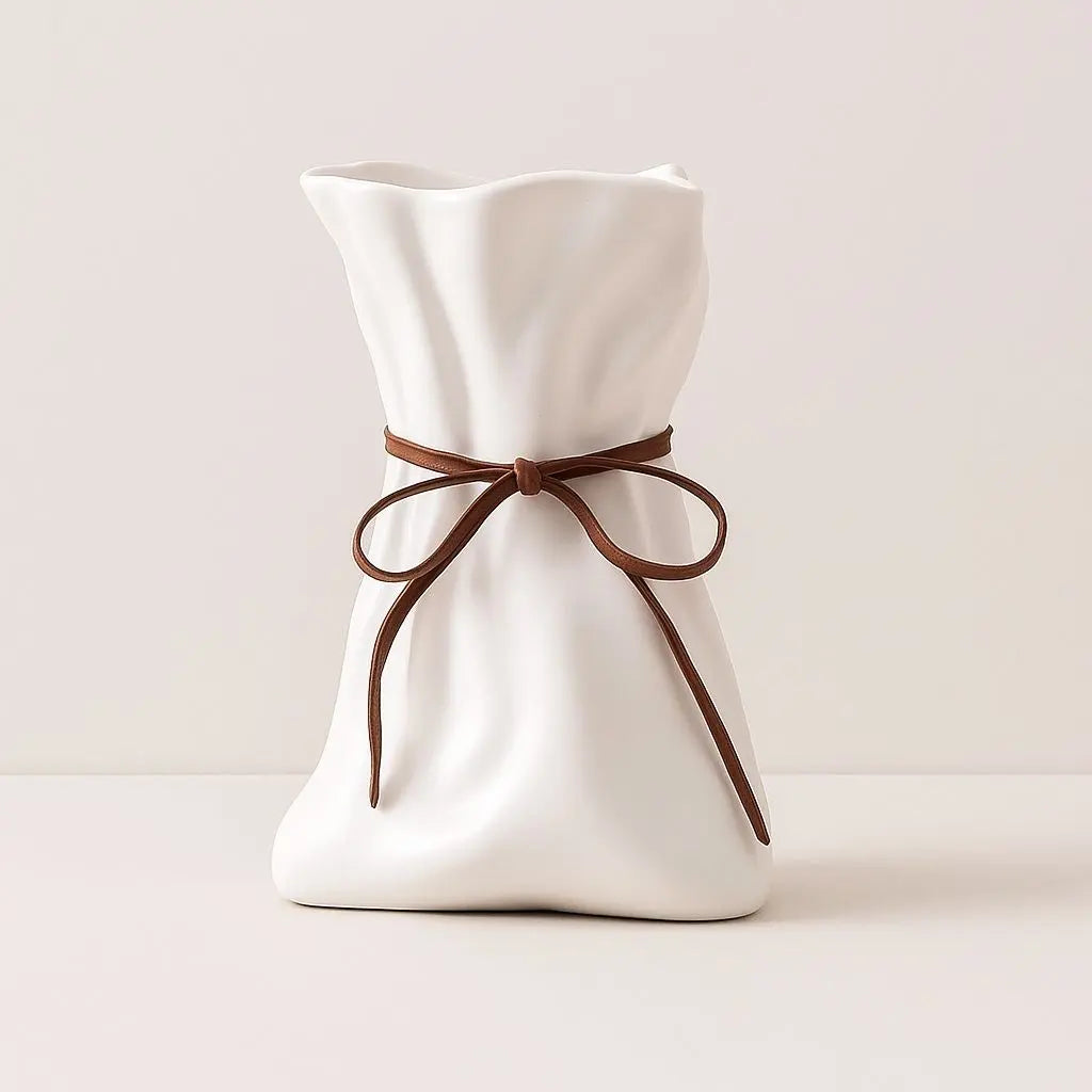 Auri Ceramic Drawstring Rope Vase