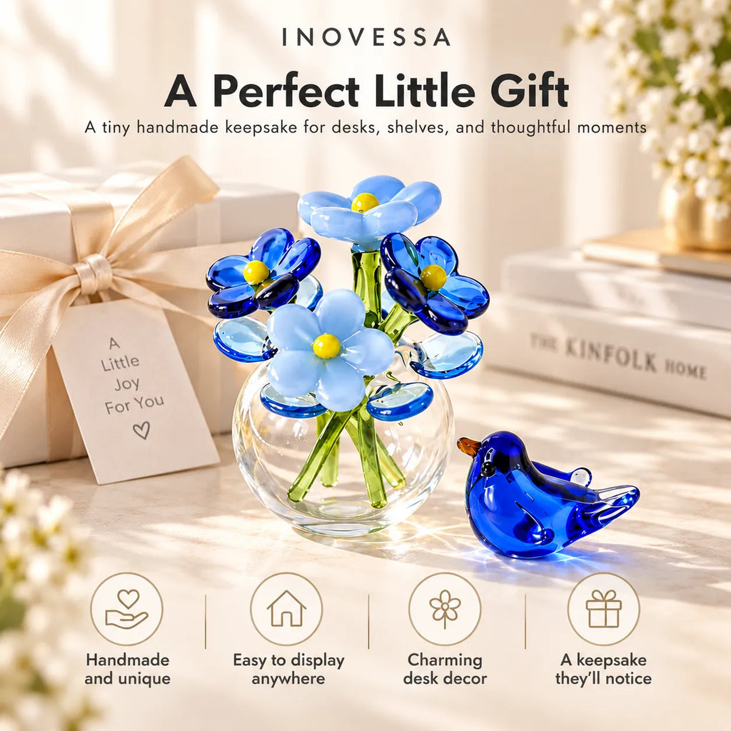 Avelle Glass Bloom & Bird Set