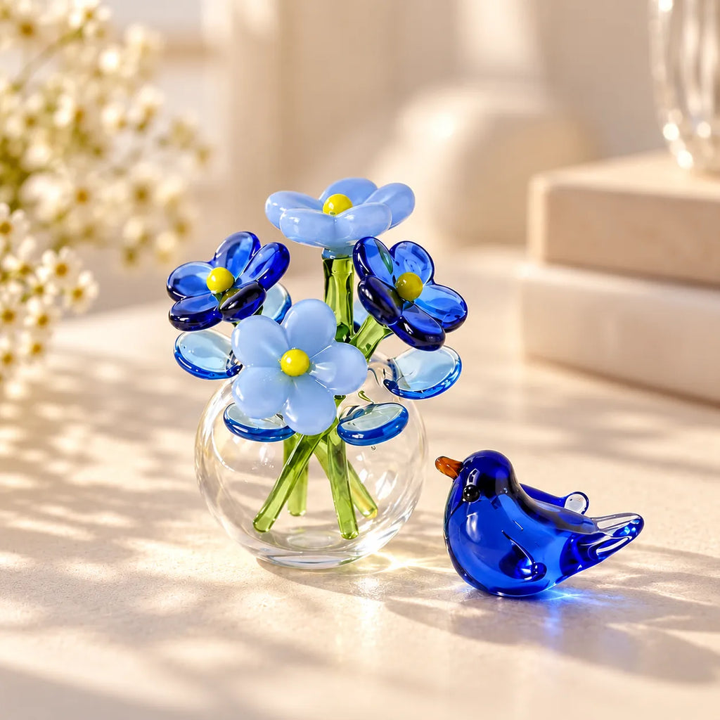 Avelle Glass Bloom & Bird Set