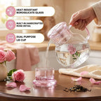 Rose Blossom Glass Teapot