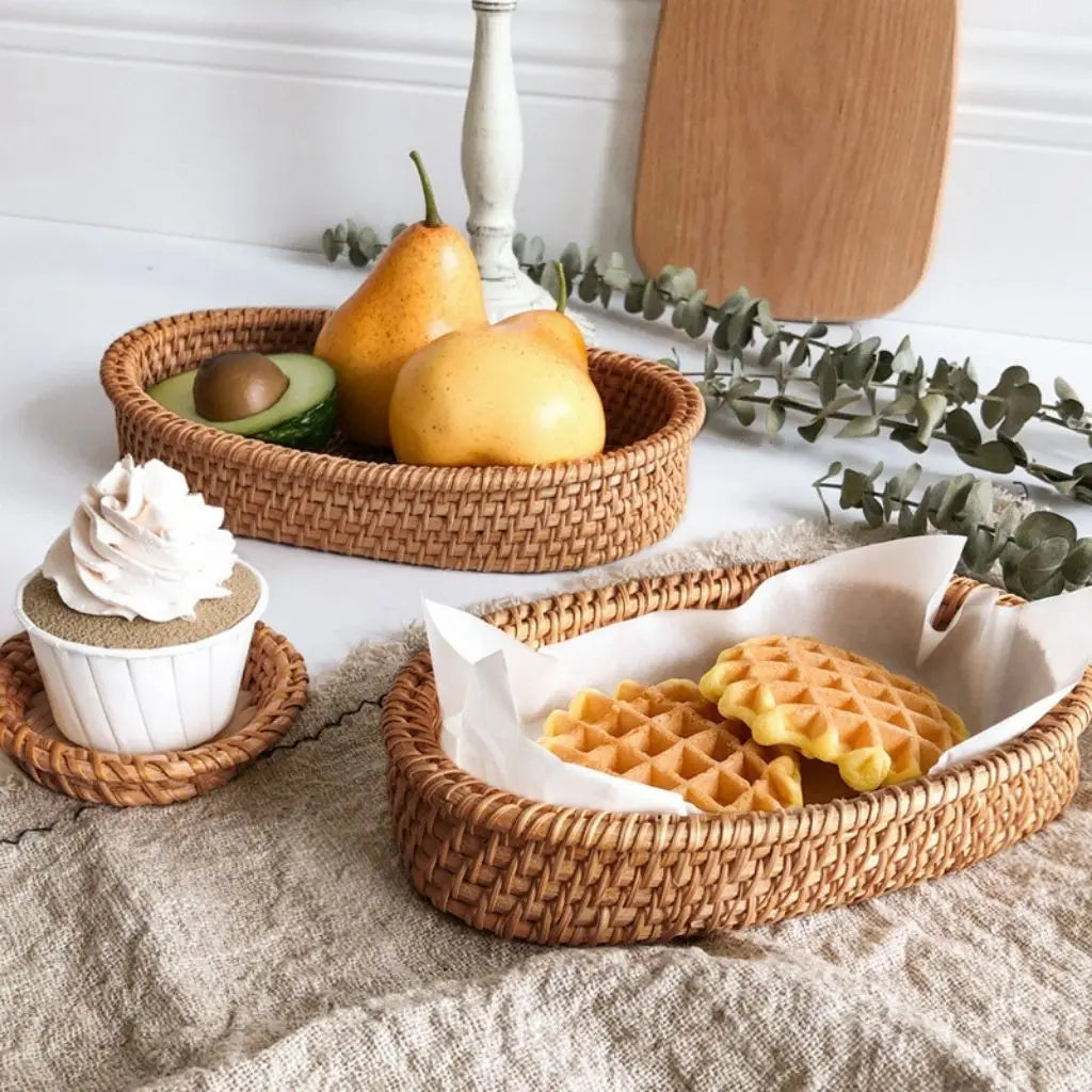 Akito Oval Handwoven Rattan Basket