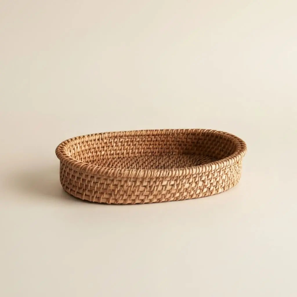 Akito Oval Handwoven Rattan Basket