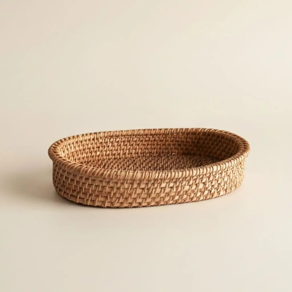 Akito Oval Handwoven Rattan Basket