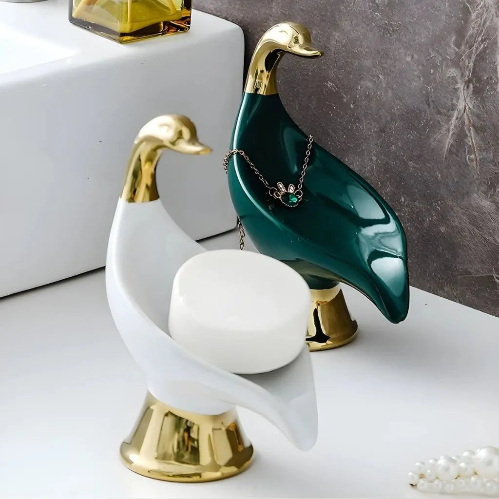 Clara Swan Soap Dish – Ceramic Bathroom Holder