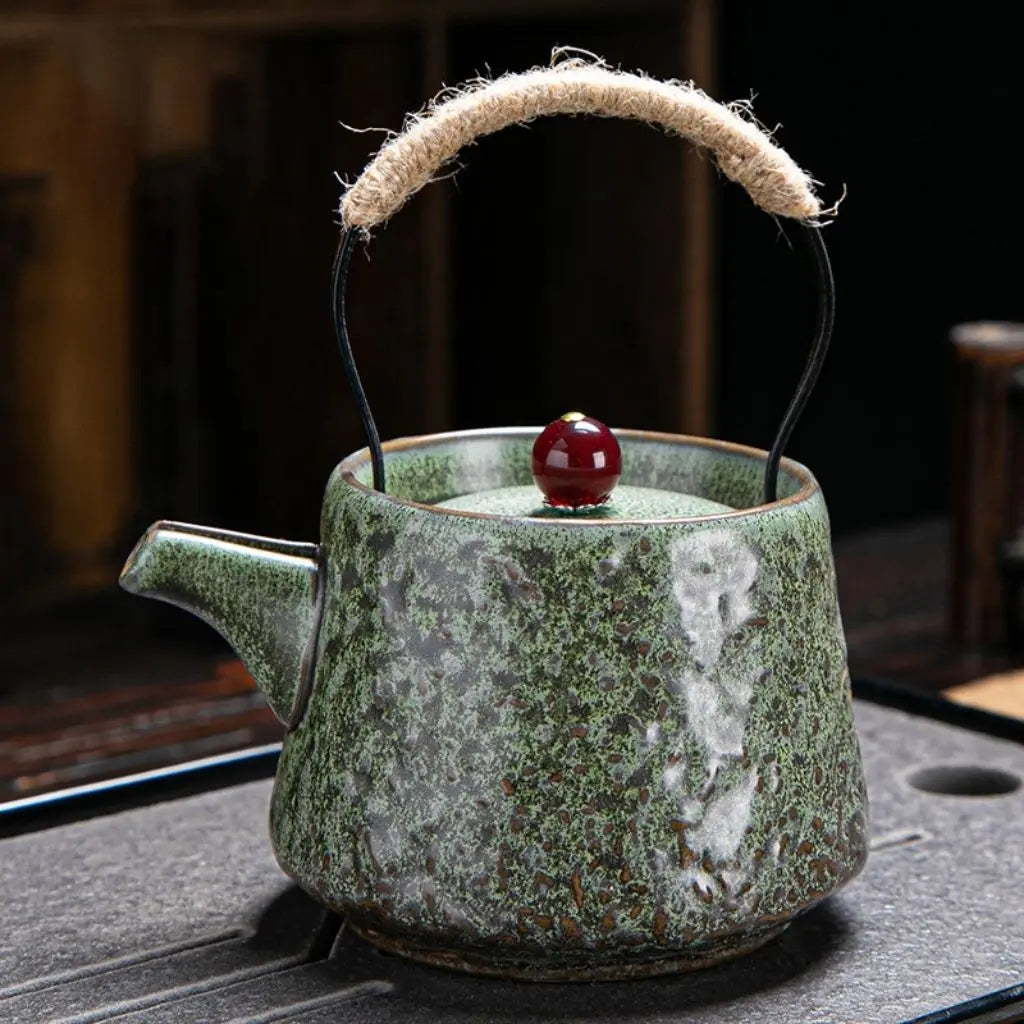 Ikenaga Handcrafted Coarse Pottery Beam Teapot