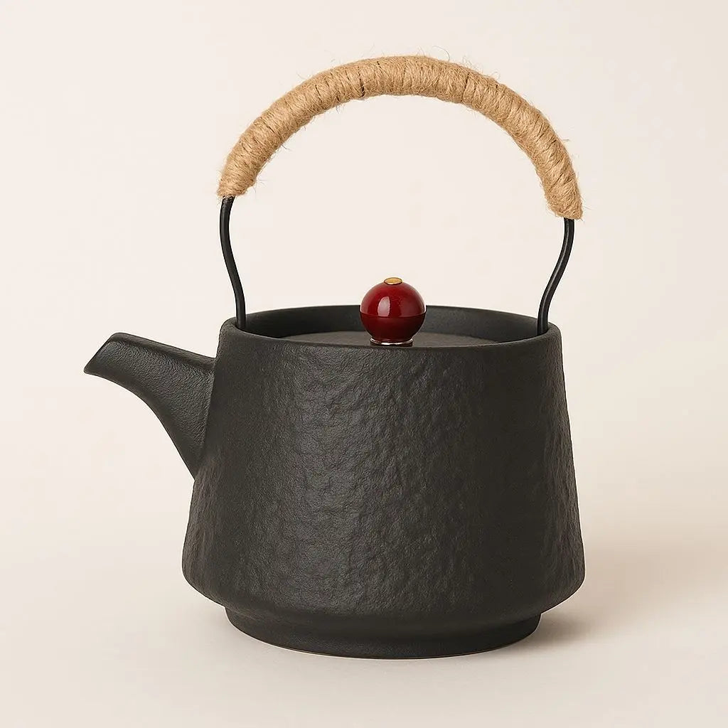 Ikenaga Handcrafted Coarse Pottery Beam Teapot