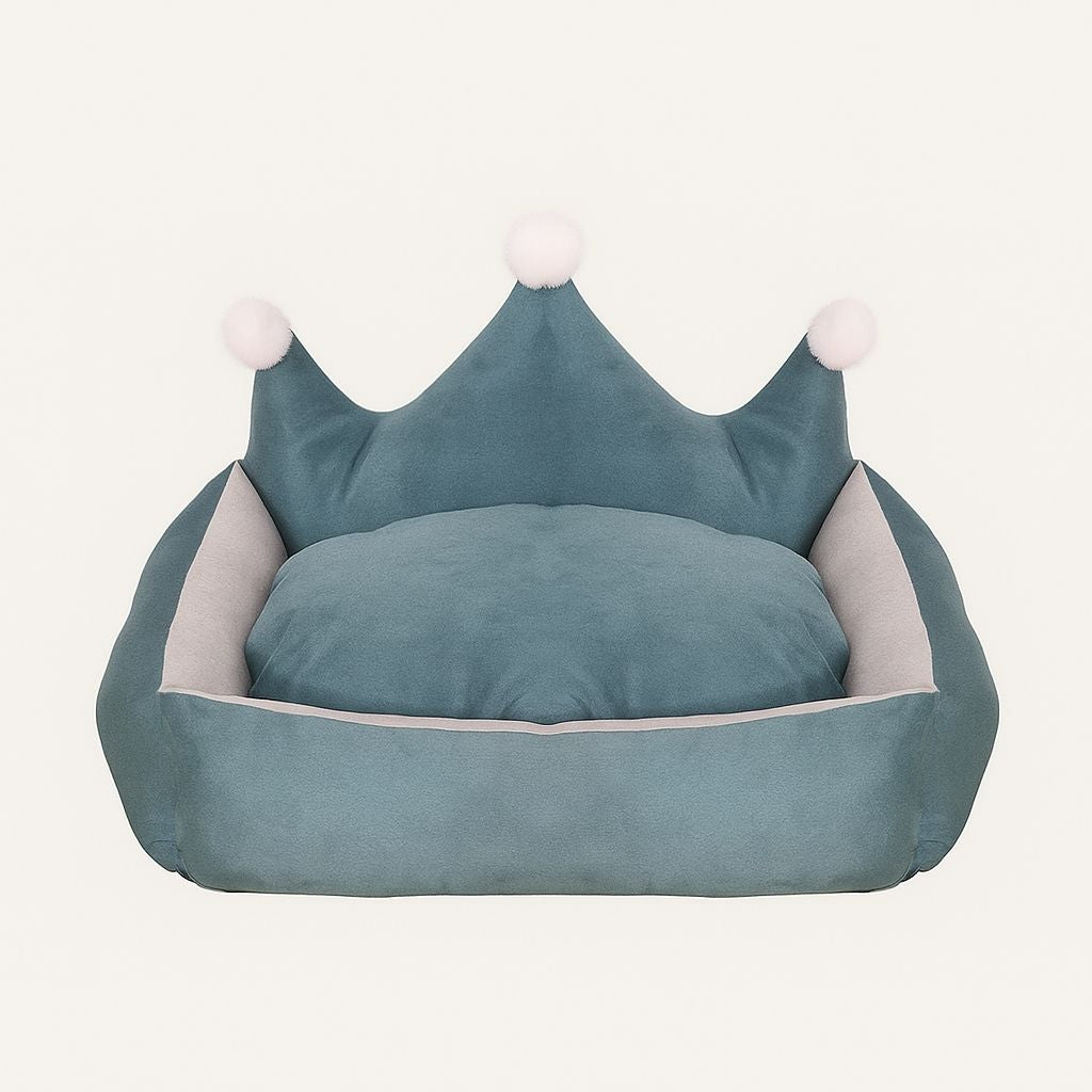Leo Crown Dog Bed with Plush Cushion