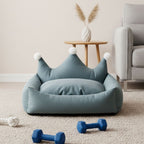 Leo Crown Dog Bed with Plush Cushion