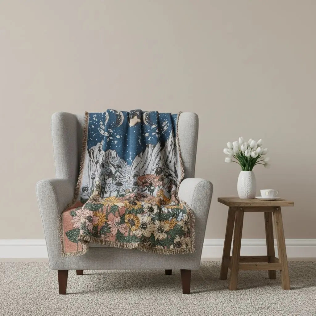 Selene Tarot Woven Throw Blanket