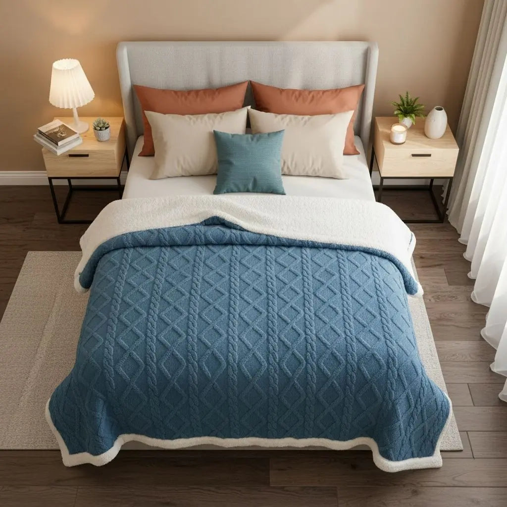 Thicken Plush Warm Layered Nap Blanket