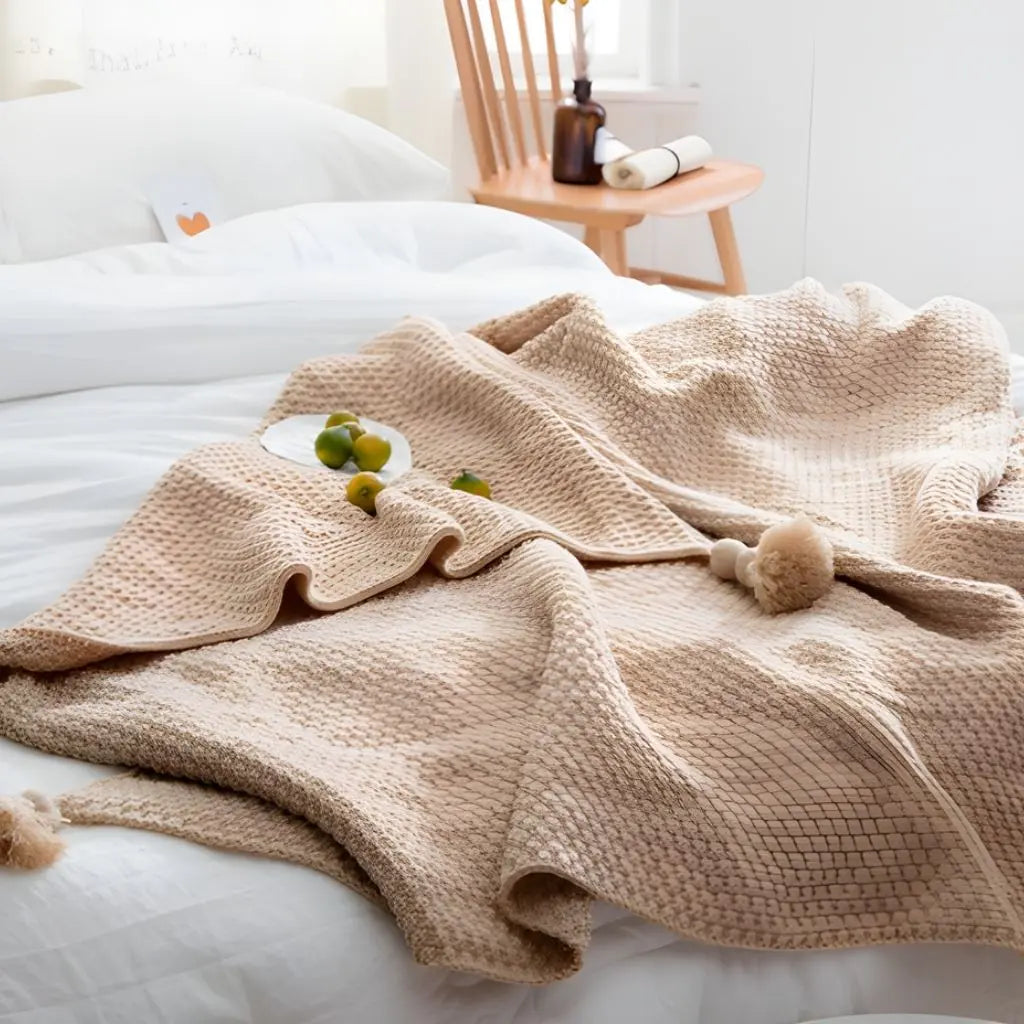 Clara Knit Tassel Lightweight Blanket