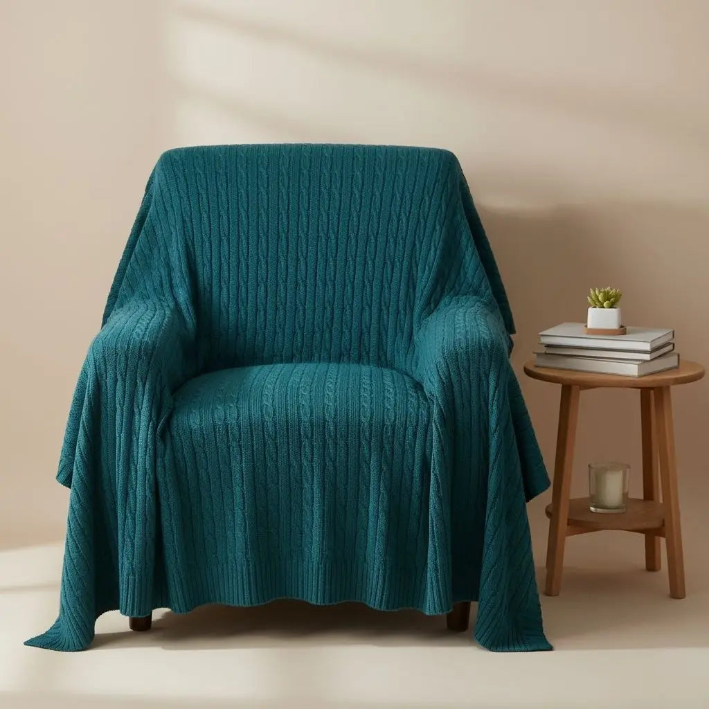 Ethan Solid Knitted Cotton Blanket