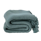 Chloe Twist Tassel Cotton Knit Blanket