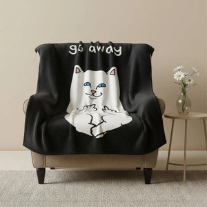 Graphic Cat Fleece Throw Blanket