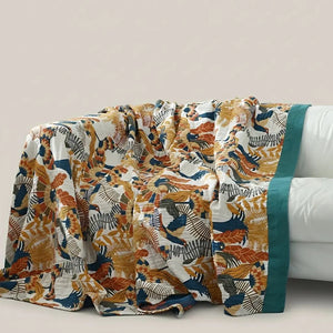 Mila Botanical Five-Layer Cotton Gauze Sofa Blanket