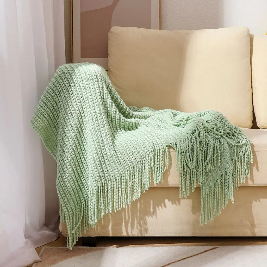Fringe Weave Chenille Throw Blanket