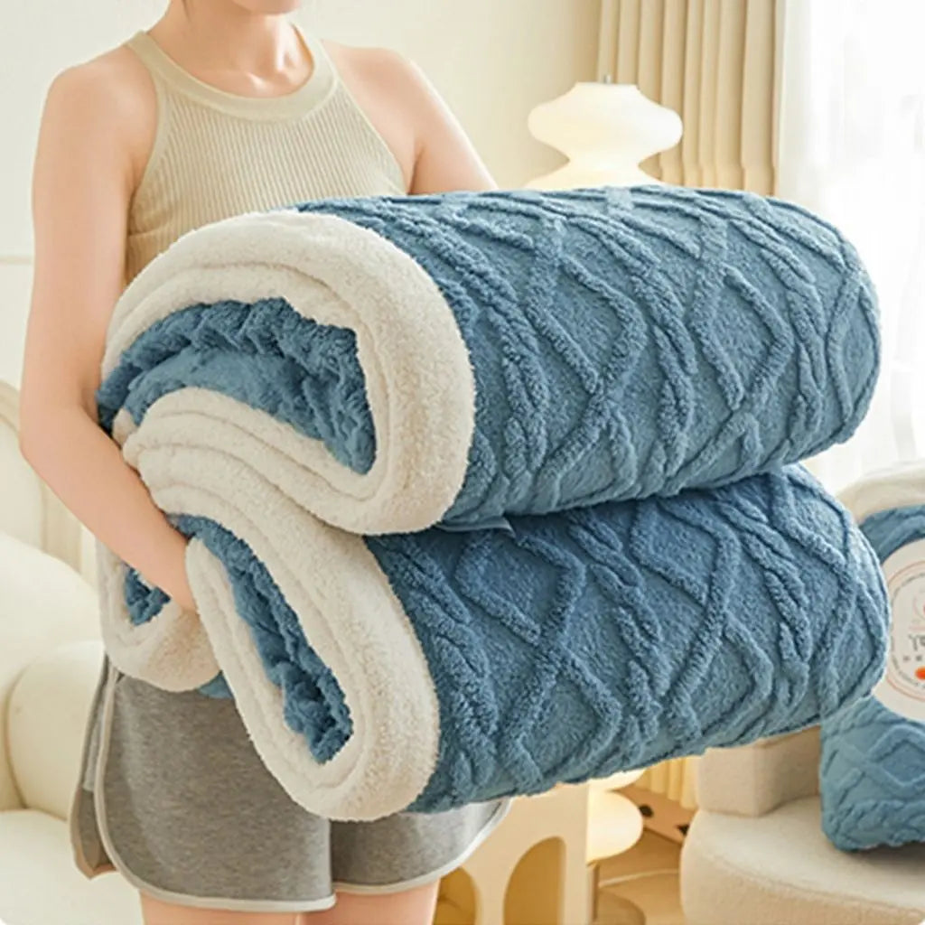 Thicken Plush Warm Layered Nap Blanket