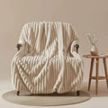 Striped Jacquard Rabbit Fur Blanket