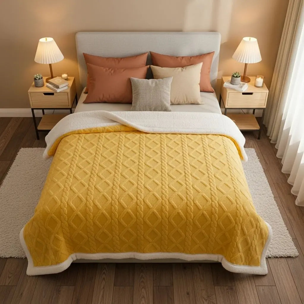 Thicken Plush Warm Layered Nap Blanket