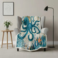 Luca Ocean Print Coral Fleece Blanket