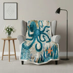 Luca Ocean Print Coral Fleece Blanket