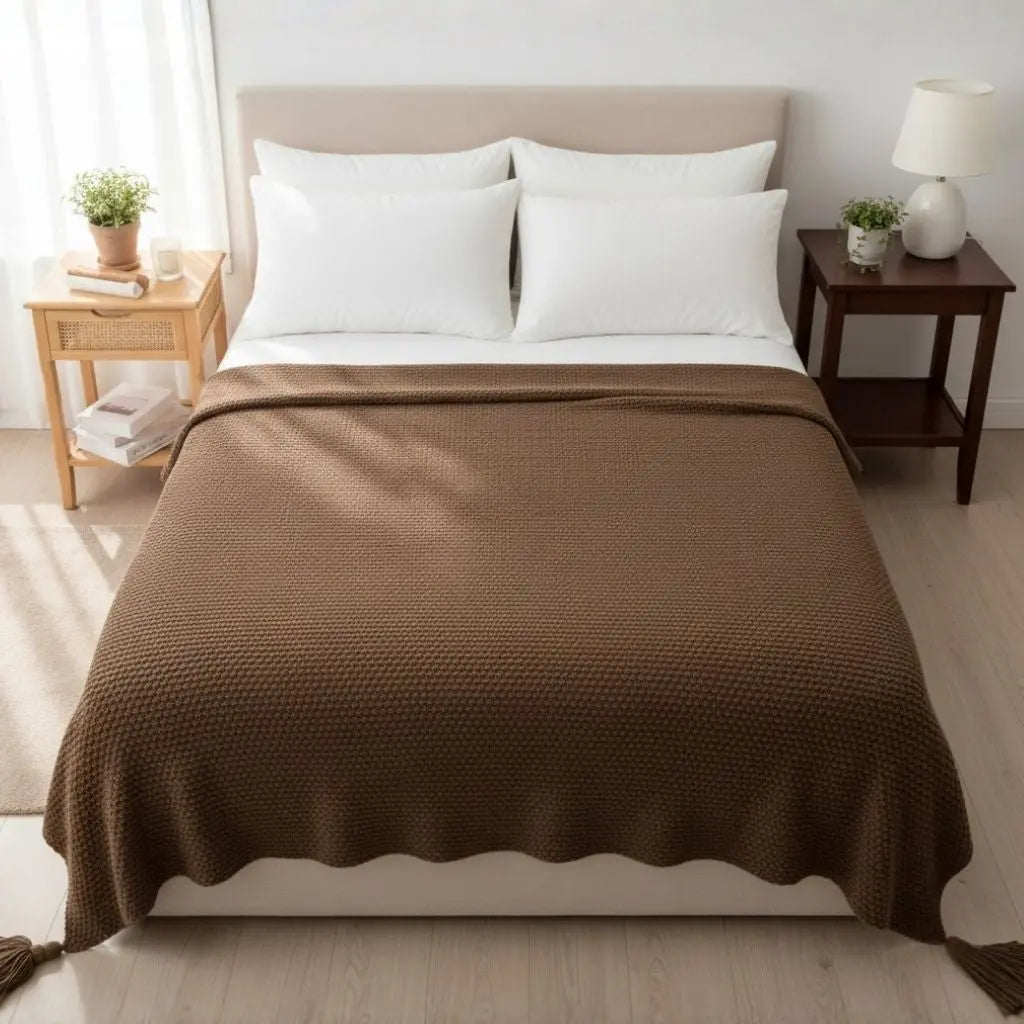 Clara Knit Tassel Lightweight Blanket
