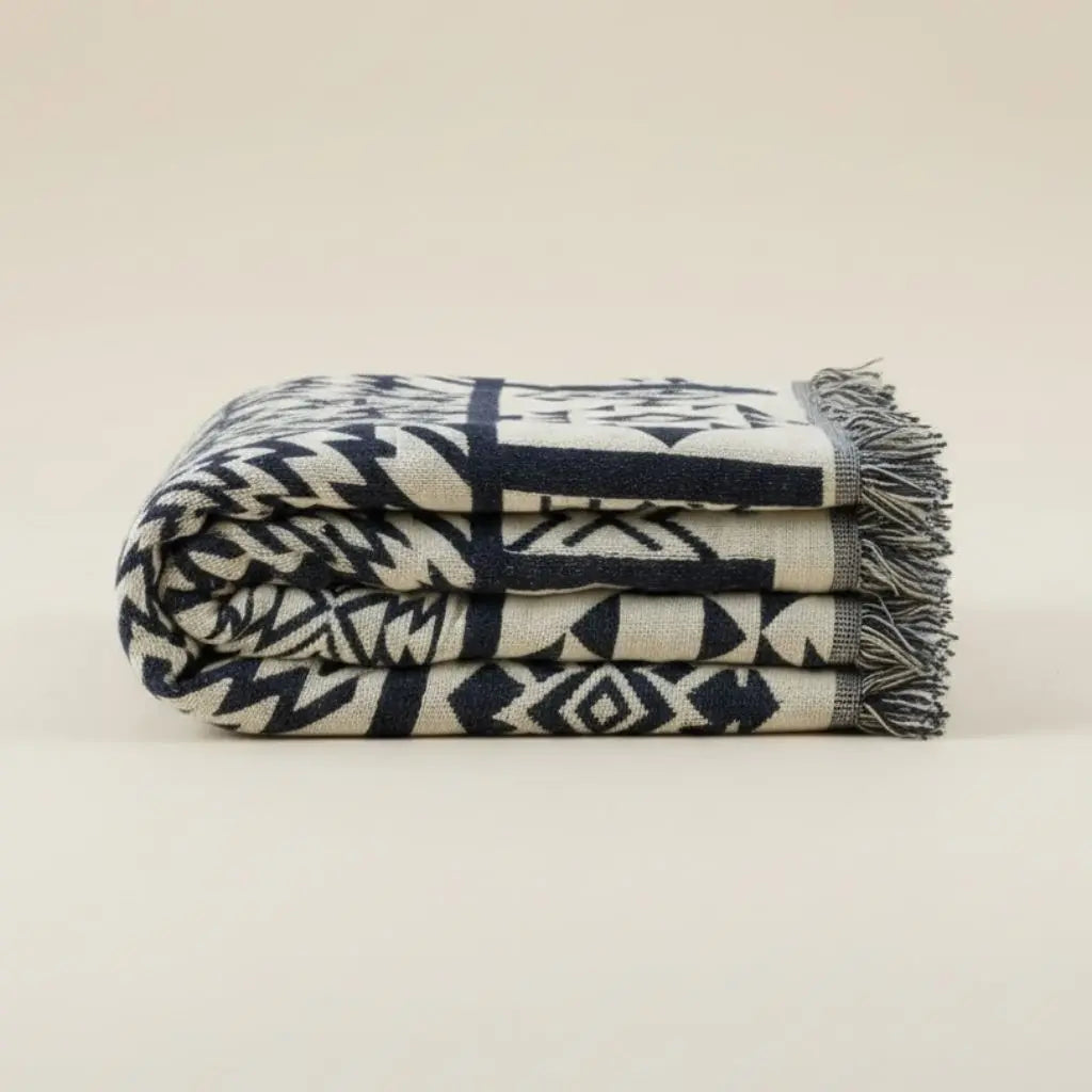 Ethan GeoWoven Soft Cotton Throw Blanket