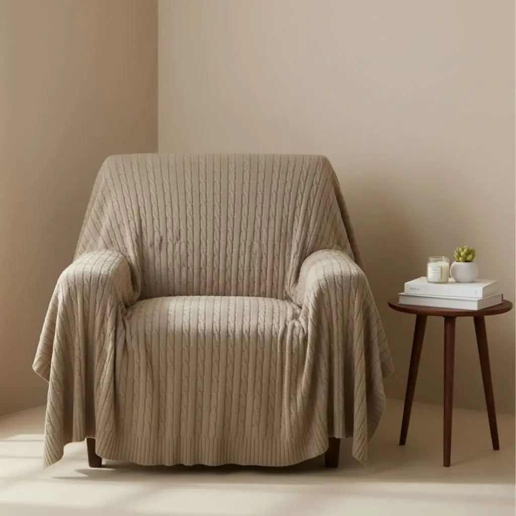 Ethan Solid Knitted Cotton Blanket