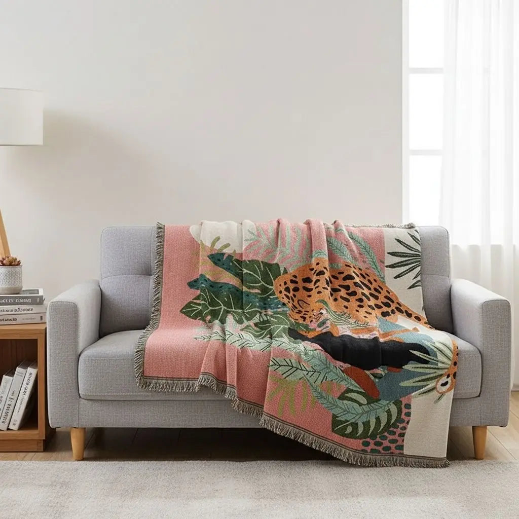 Adolphe Millot Woven Boho Throw Blanket